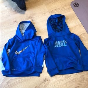 2 Nike blue hoodies